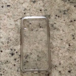 iPhone X otter box case clear glitter